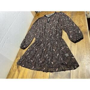 DOUBLE D RANCH Floral Brown Sheer Cottage Core Size Medium Boho